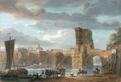 De Oude Welshe Brug, Shrewsbury door Paul Sandby